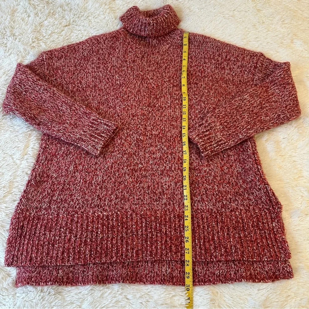 J.Crew Women’s Marled Wool Mohair Blend Turtleneck Sweater Red Size Large NWOT